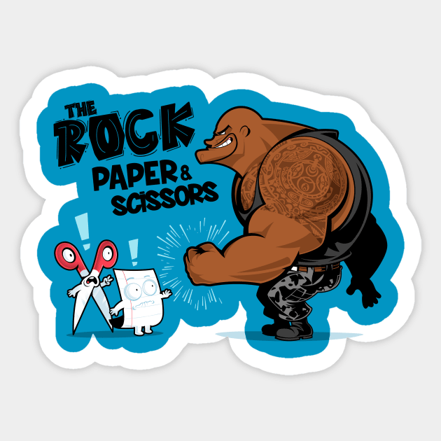 THE ROCK, paper, scissors Sticker by JayHai